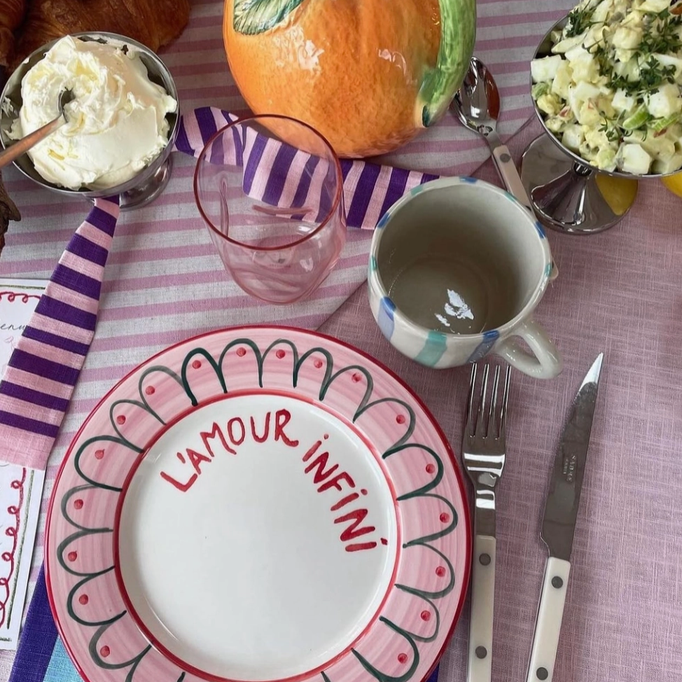 Assiette à dessert en céramique - L'amour infini (x6)