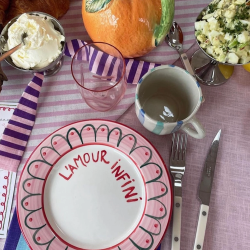 Assiette à dessert en céramique - L'amour infini (x6)