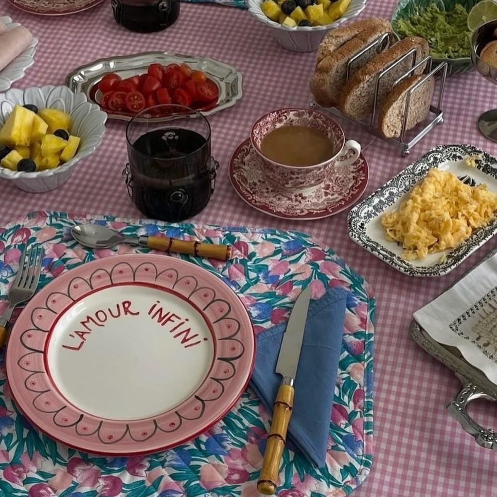 Assiette à dessert en céramique - L'amour infini (x6)