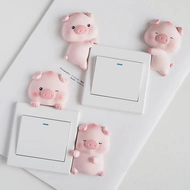 Autocollants muraux pour interrupteur - Pink Pig