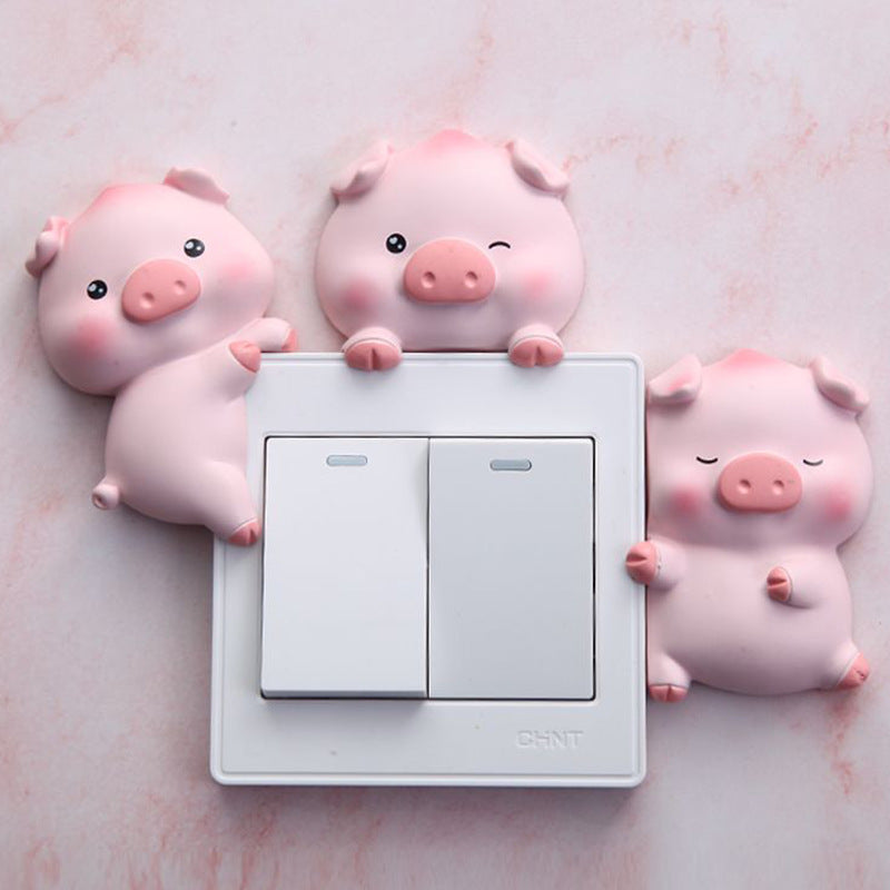Autocollants muraux pour interrupteur - Pink Pig