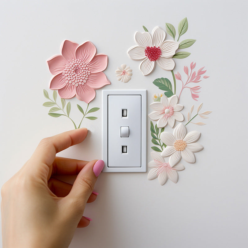 Autocollants muraux pour interrupteur - flower