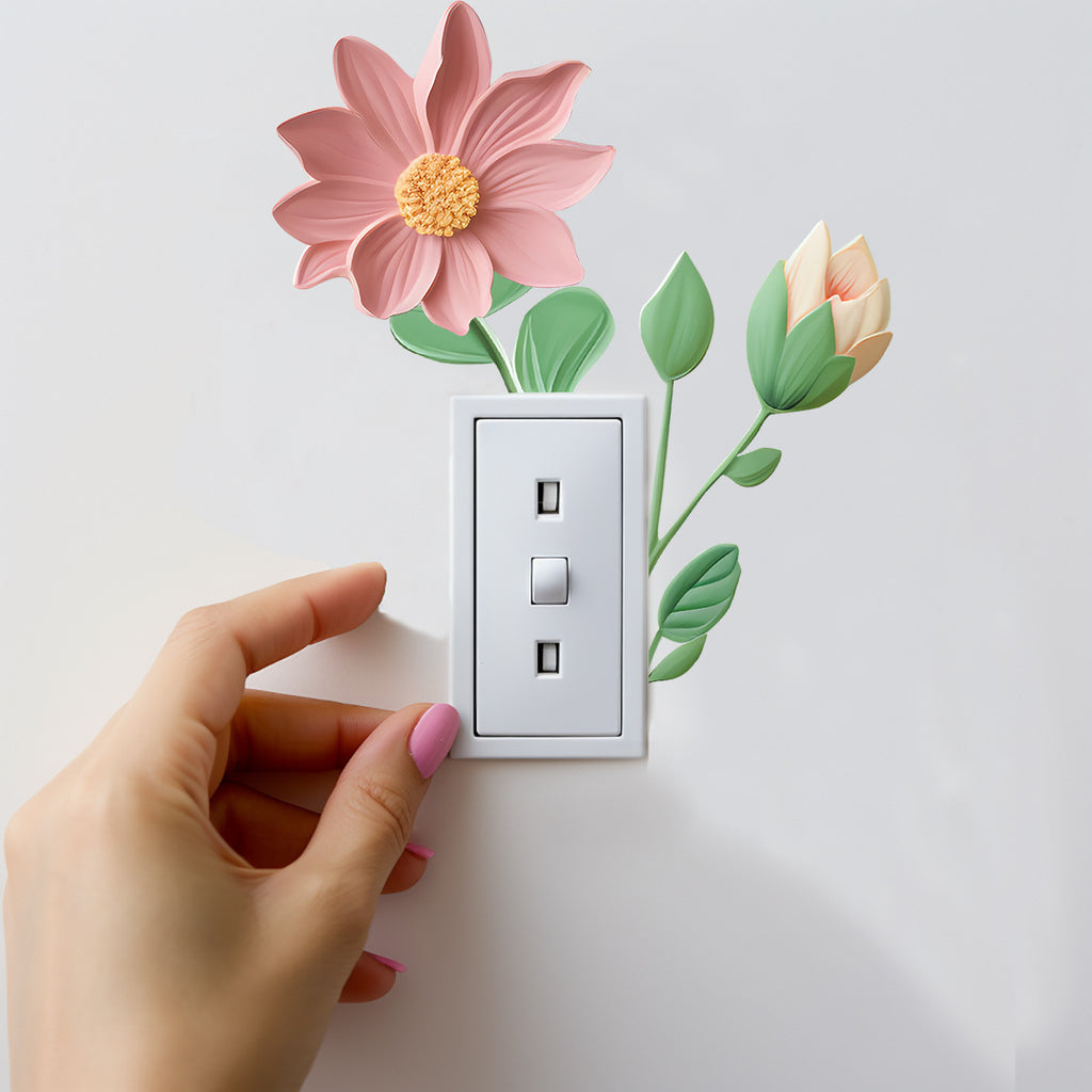 Autocollants muraux pour interrupteur - flower