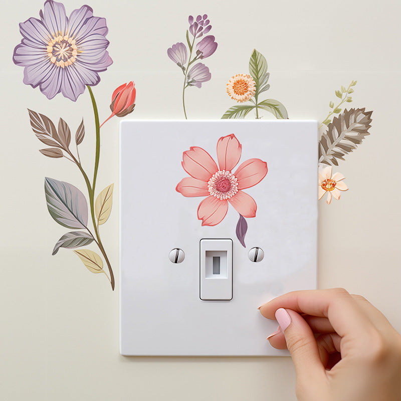 Autocollants muraux pour interrupteur - flower