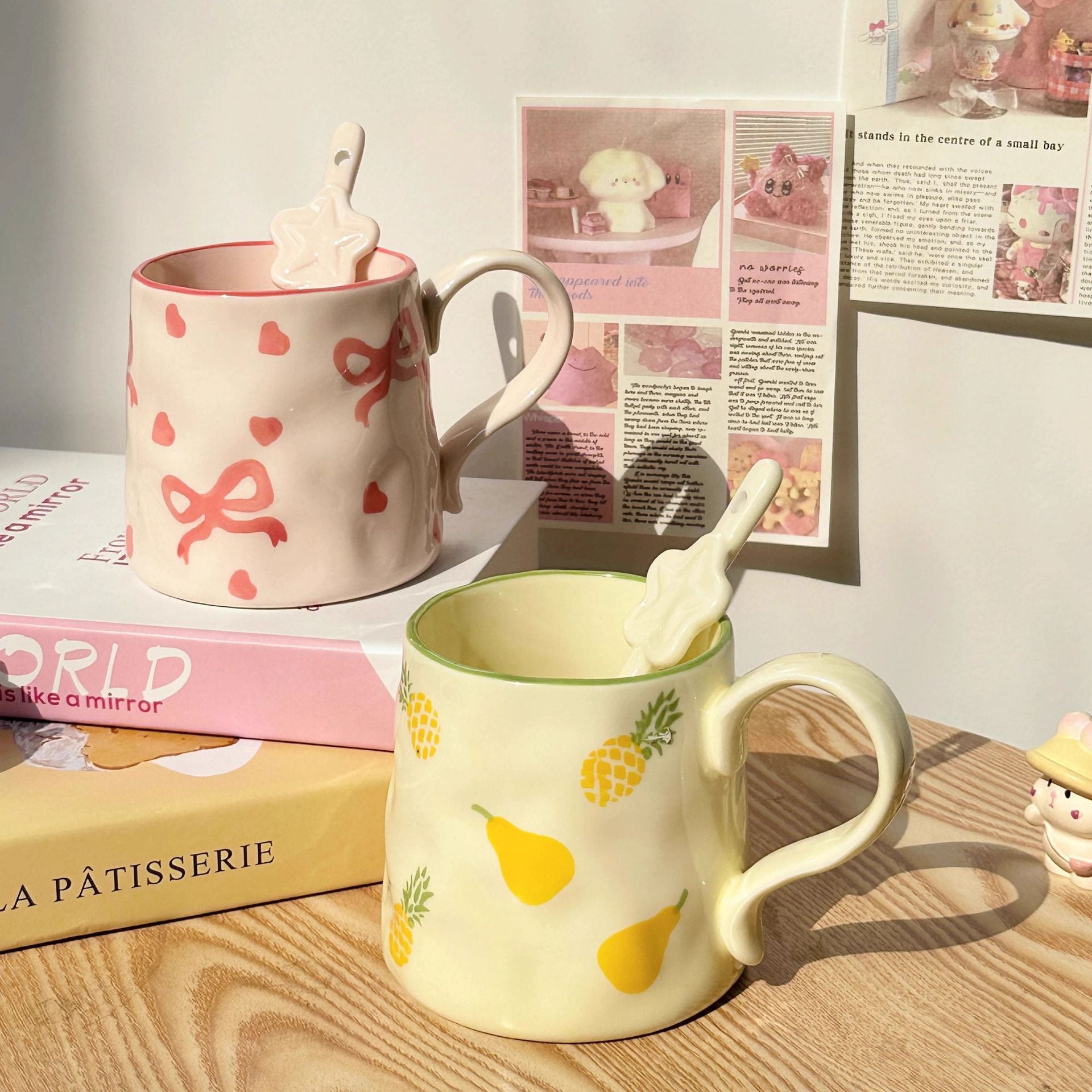 Tasse avec cuillère - Poire & Noeud