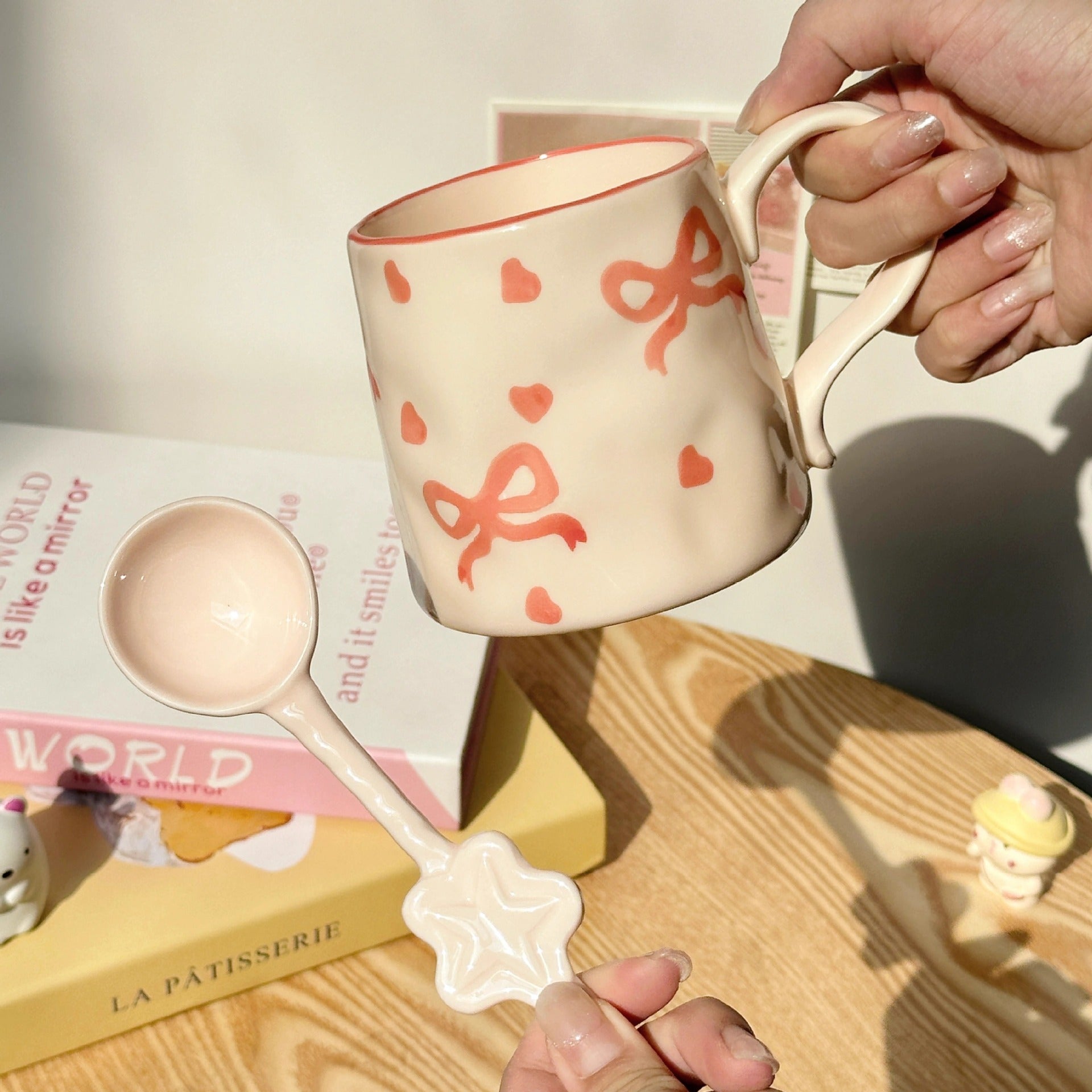 Tasse avec cuillère - Poire & Noeud