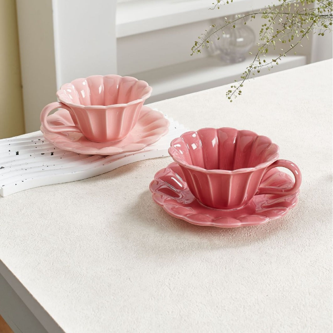 Tasse avec sous tasse - Heart of Flower (lot de 2)