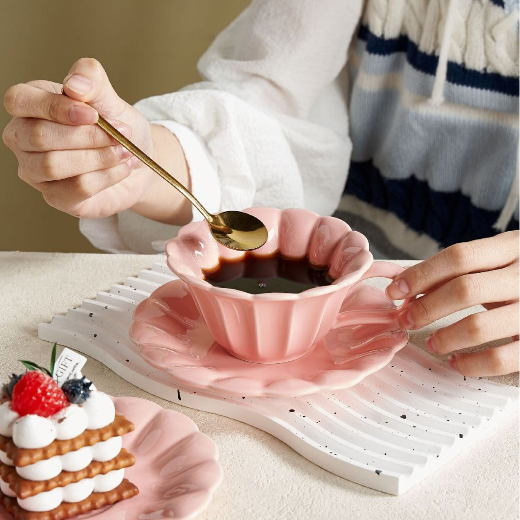 Tasse avec sous tasse - Heart of Flower (lot de 2)