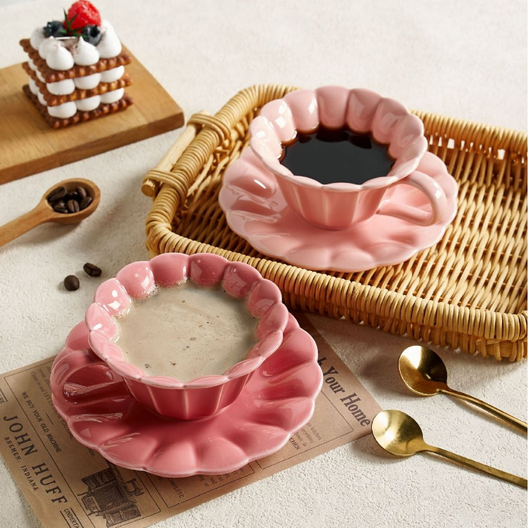 Tasse avec sous tasse - Heart of Flower (lot de 2)