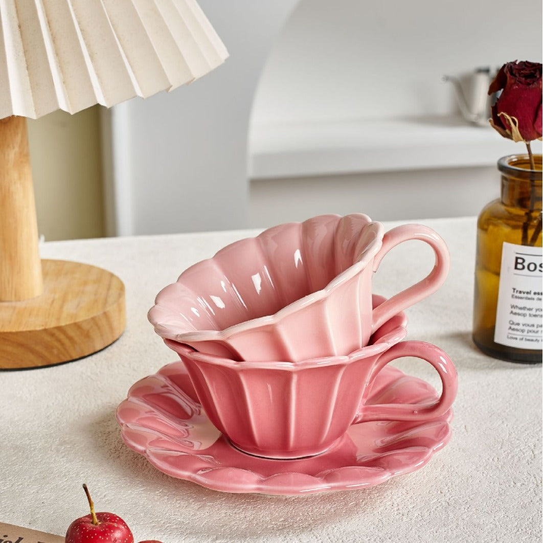 Tasse avec sous tasse - Heart of Flower (lot de 2)