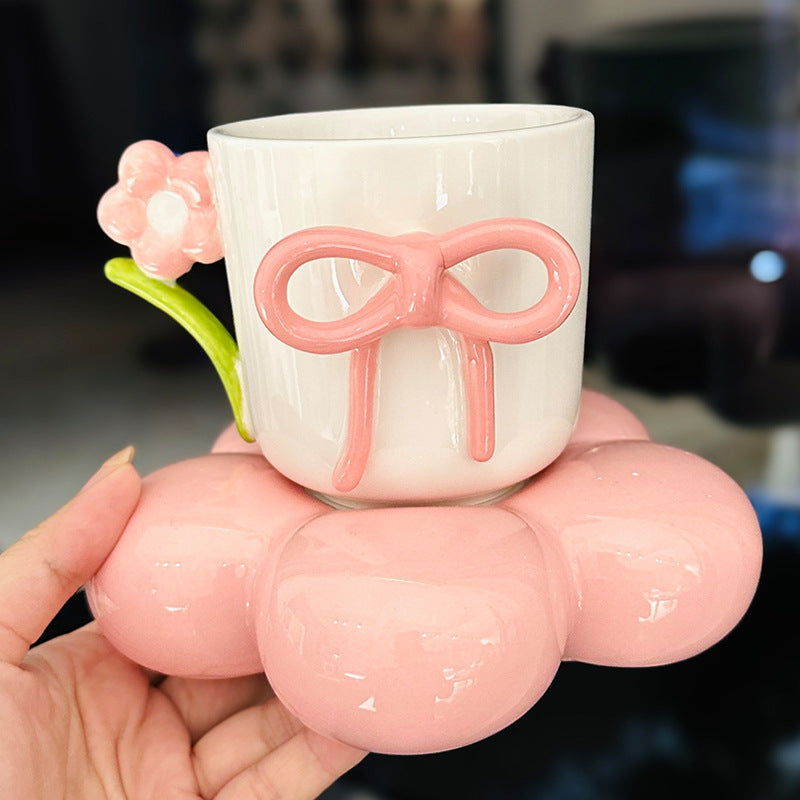 Tasse avec sous tasse - Node & flower