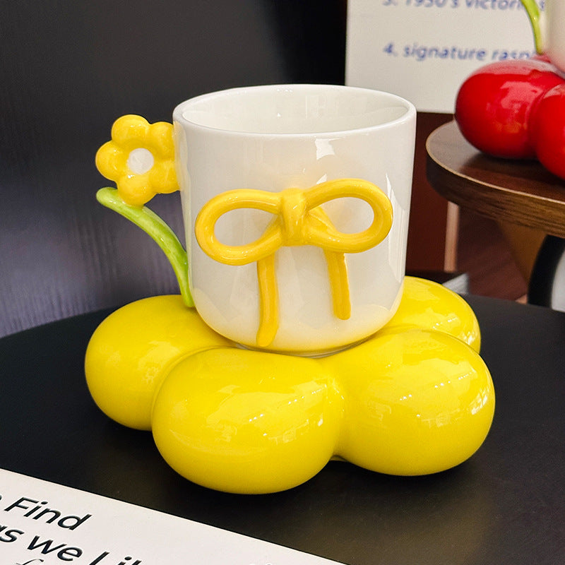 Tasse avec sous tasse - Node & flower