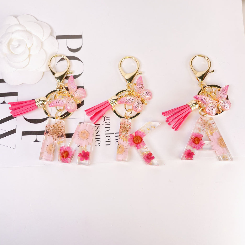 Porte-clés - Butterfly & letter