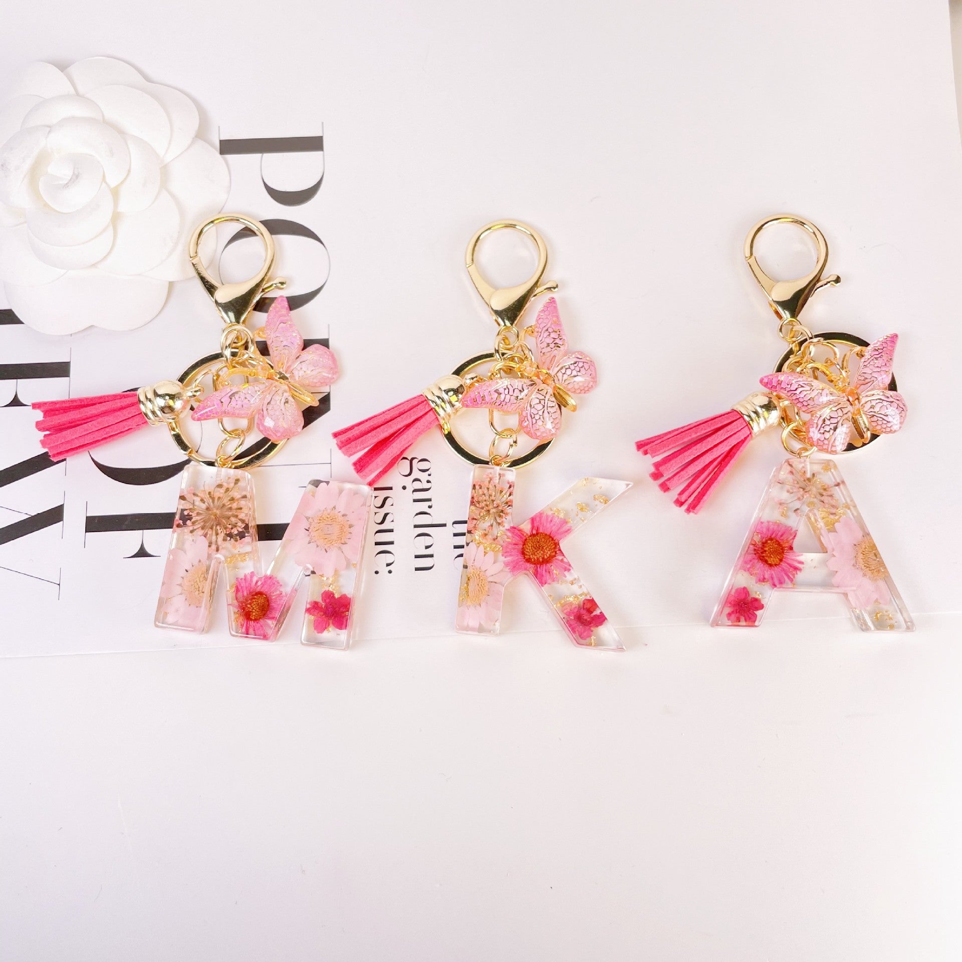 Porte-clés - Butterfly & letter