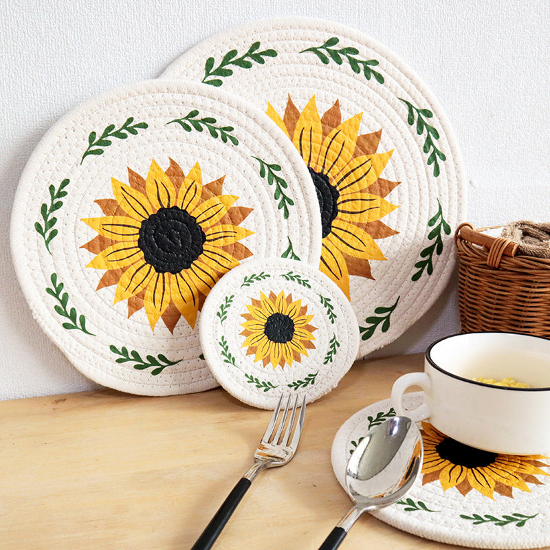 Dessous de verre & vaisselle - Tournesol (lot de 4)