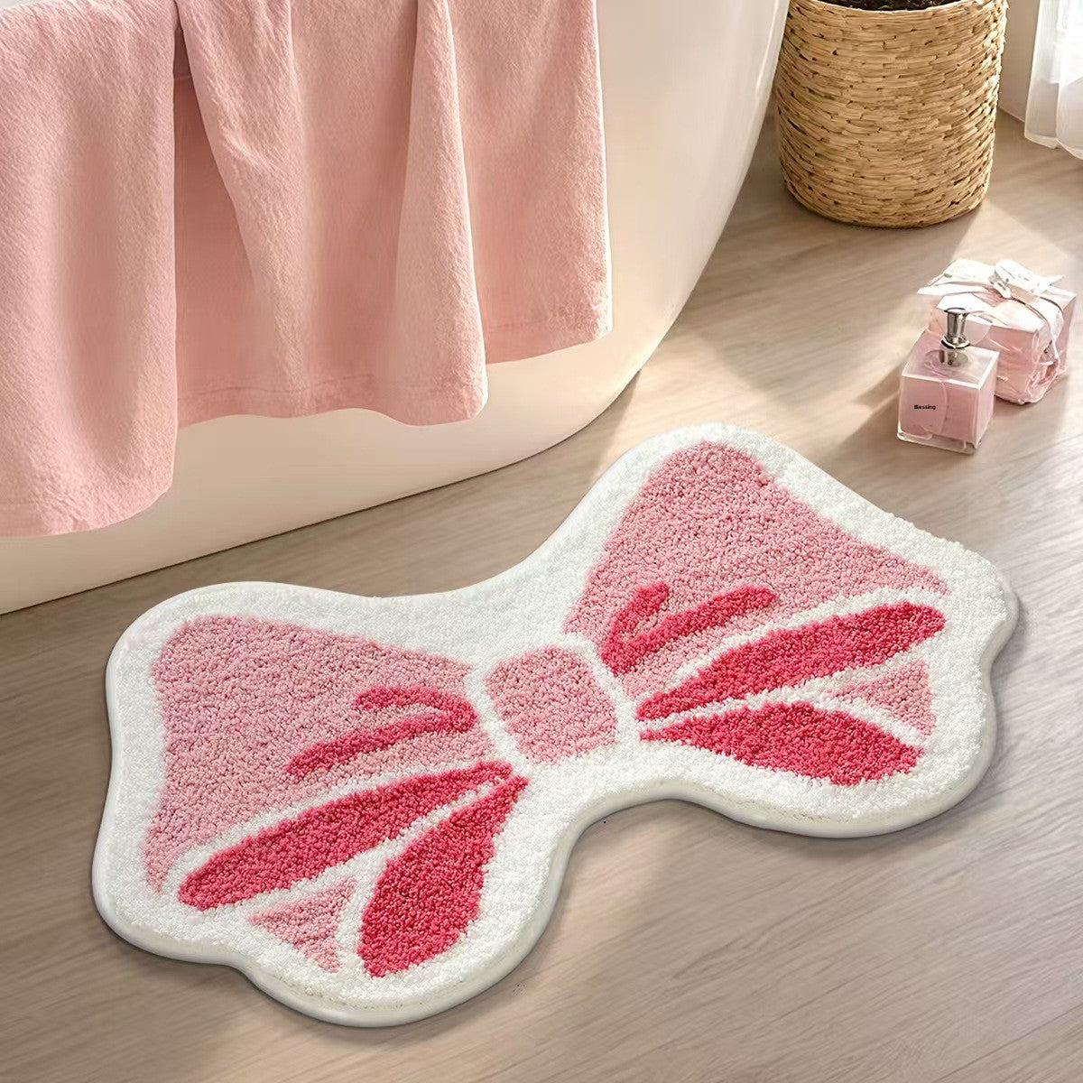 Tapis de salle de bain - Coeur & noeud tout doux