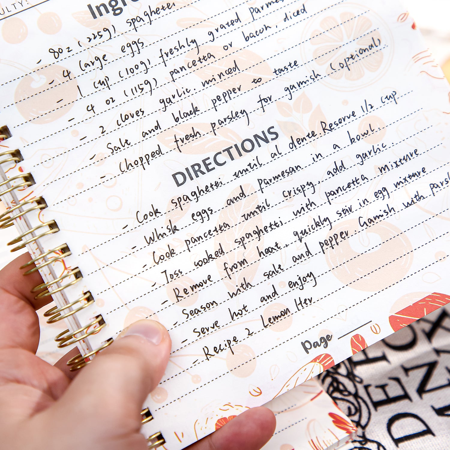 Carnet de recette - Gourmand orange