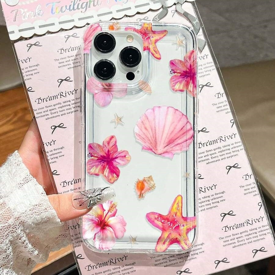 Coque iPhone - Fleurs & coquillages