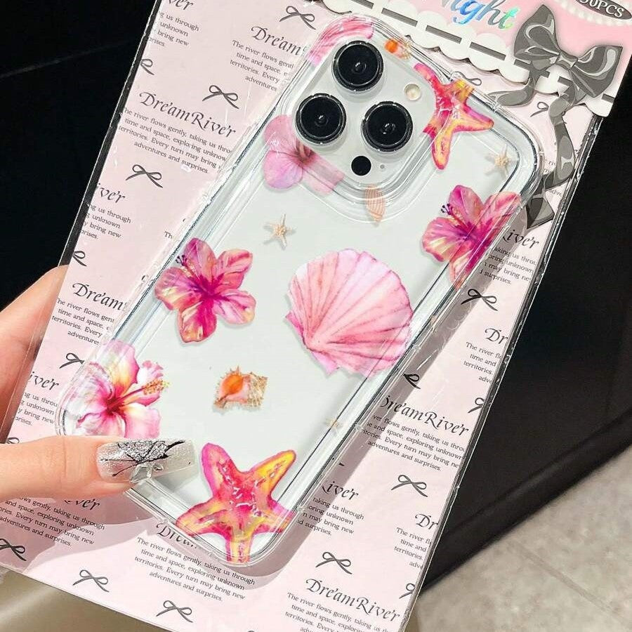 Coque iPhone - Fleurs & coquillages