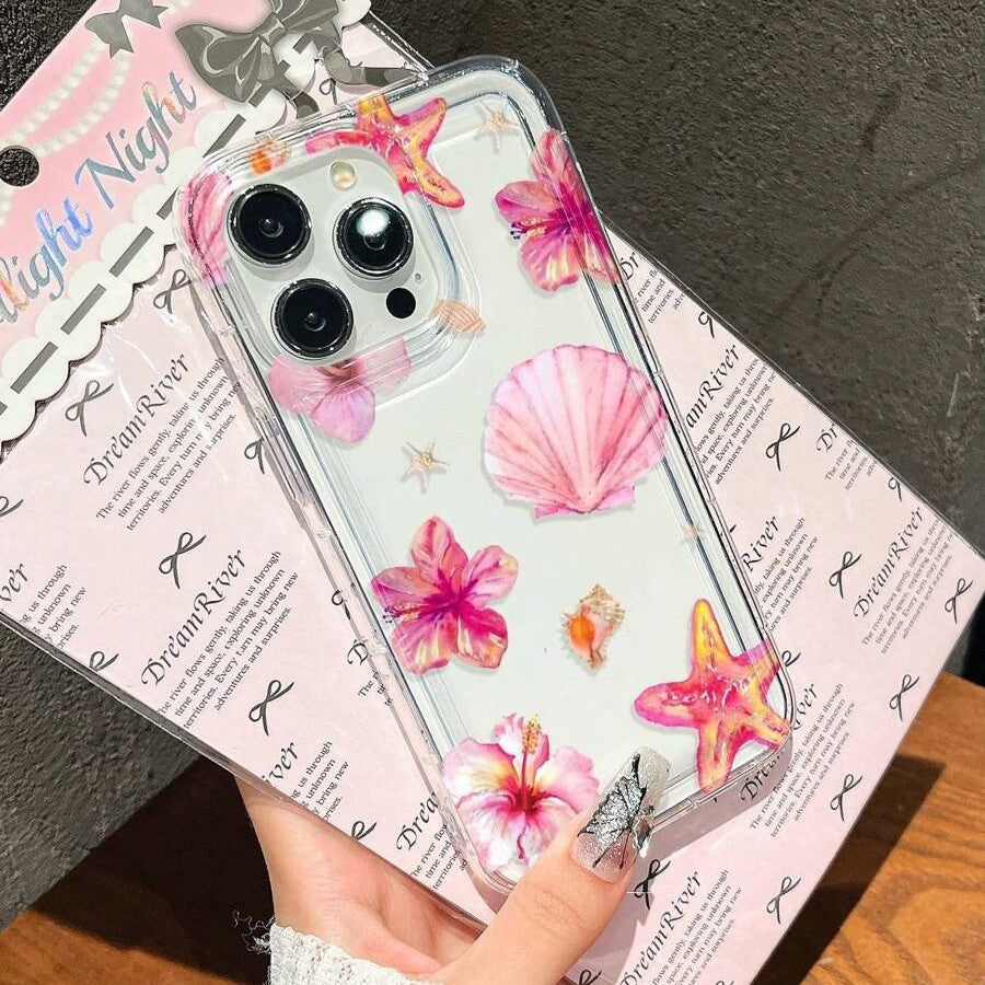 Coque iPhone - Fleurs & coquillages