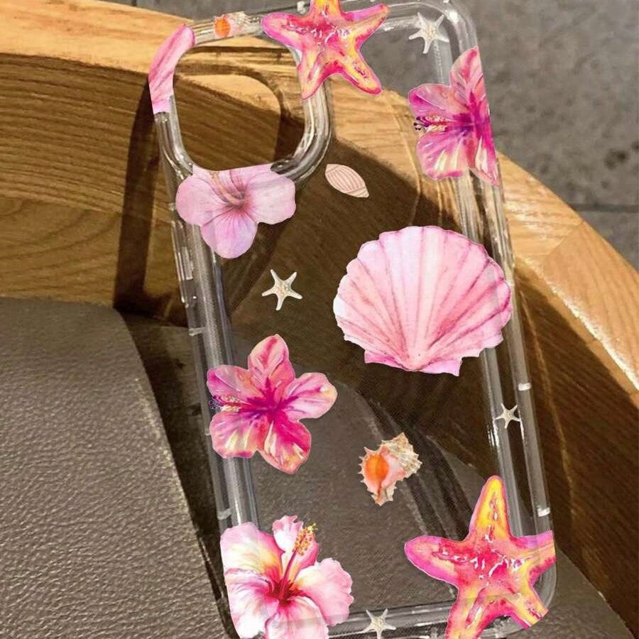 Coque iPhone - Fleurs & coquillages