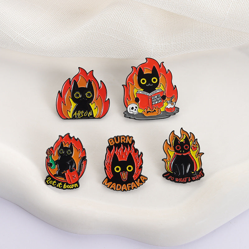 Set de pins - Cat on fire