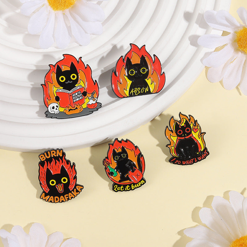 Set de pins - Cat on fire