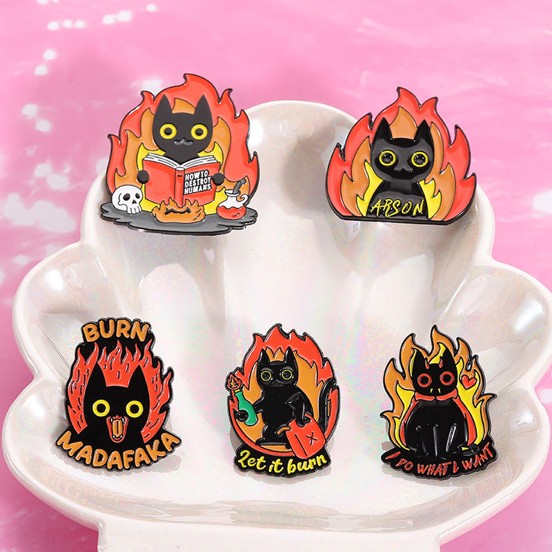 Set de pins - Cat on fire