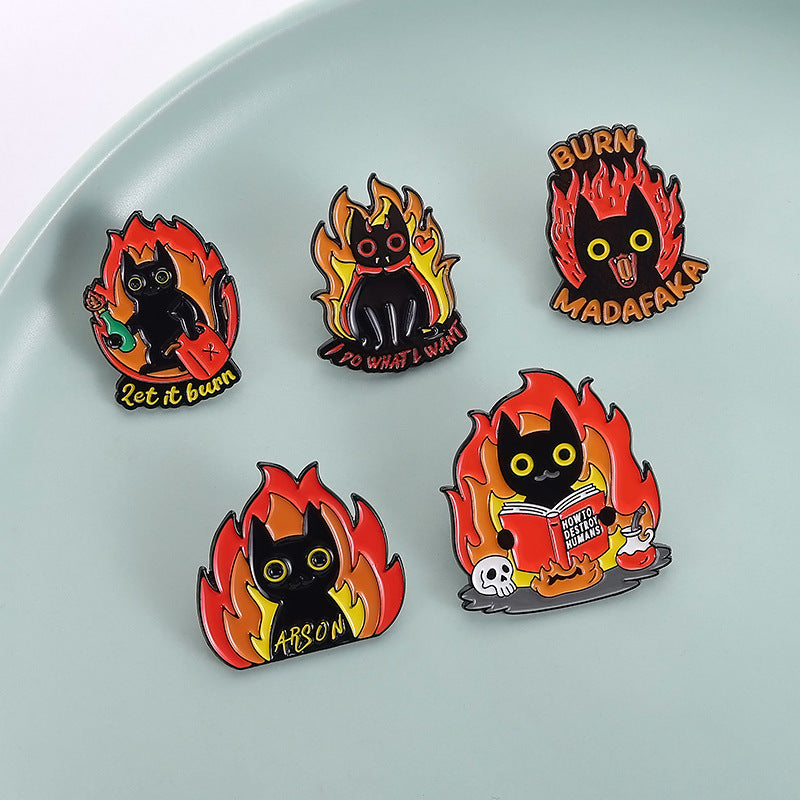 Set de pins - Cat on fire