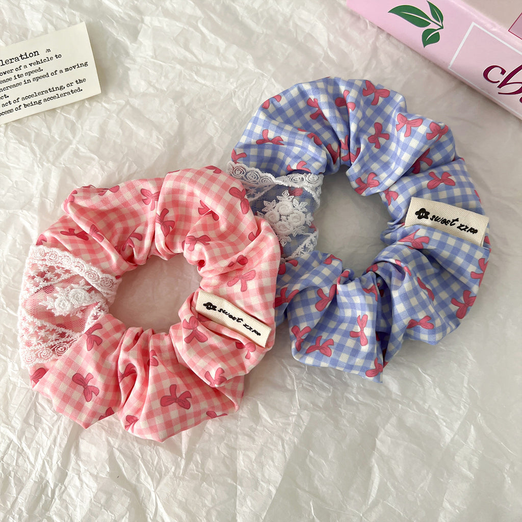 Chouchou - Vichy, dentelle & noeud