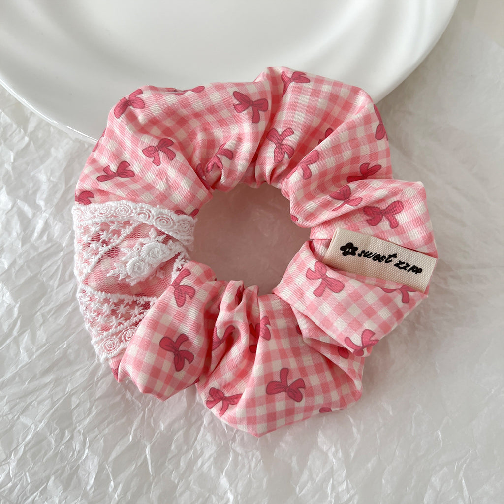 Chouchou - Vichy, dentelle & noeud