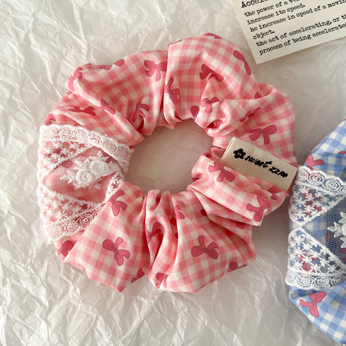 Chouchou - Vichy, dentelle & noeud