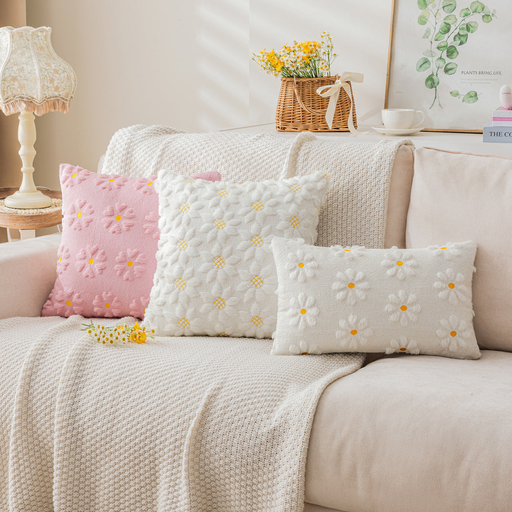 Housse de coussin brodé - Fleurs de printemps