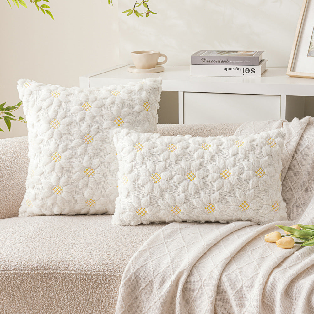 Housse de coussin brodé - Fleurs de printemps