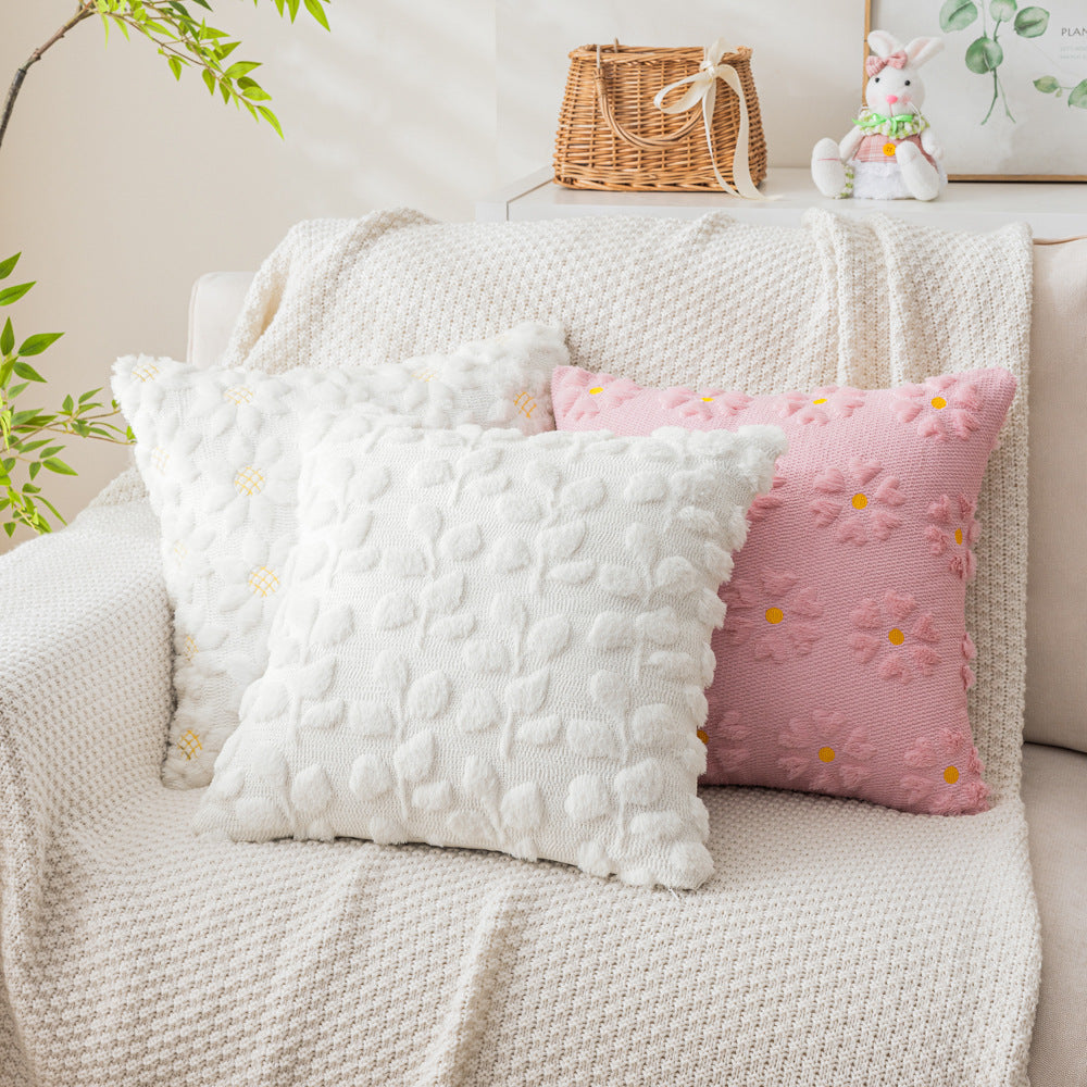 Housse de coussin brodé - Fleurs de printemps